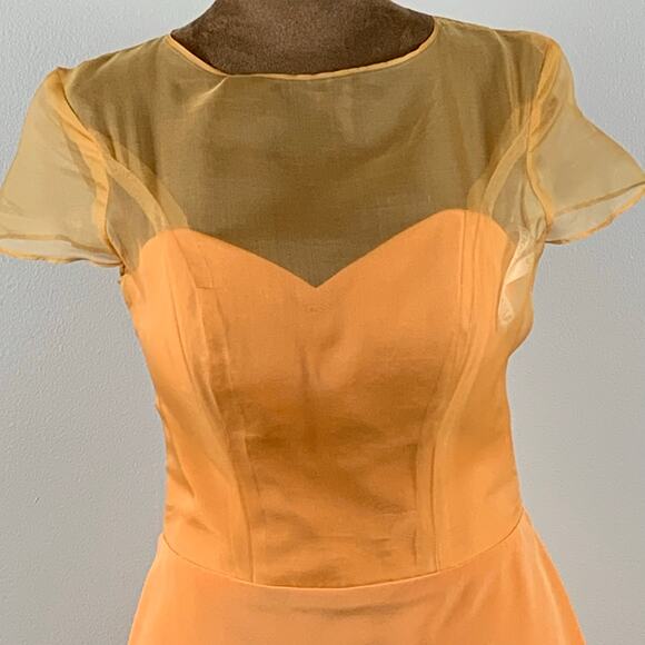 Nardos Orange Formal Midi Dress Size Small - Picture 2 of 9